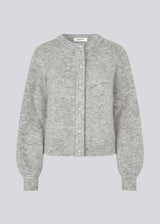 Soft grey cardigan in knit. LenniMD cardigan has a button closure in front and loose sleeves with rib.
