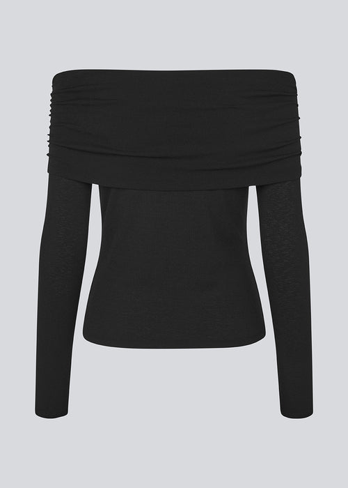 Plain black off shoulder top sale