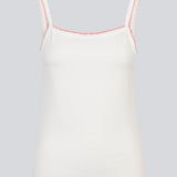 Fitted top in cotton. MaisyMD top has thin straps and scalloped edges in a contrast color.