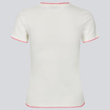 Fitted t-shirt with short sleeves in cotton. MaisyMD t-shirt has a round neck and scalloped edges in a contrast color. 