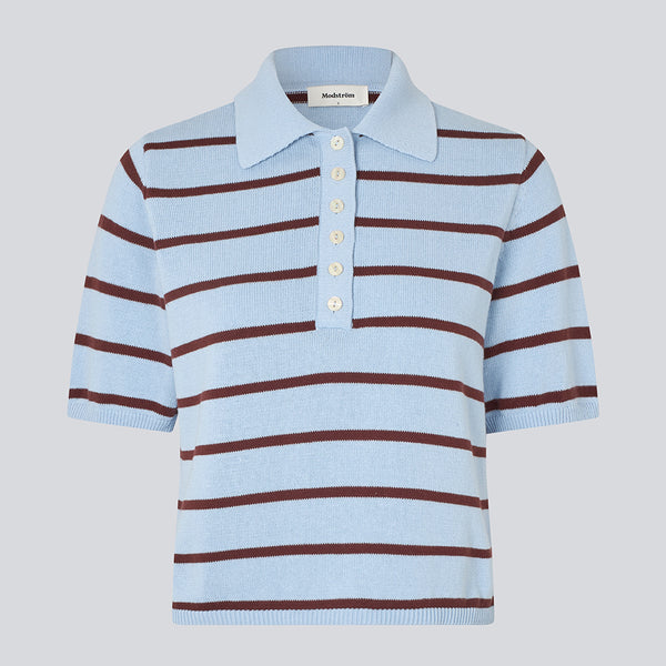 Buy Malvamd SS stripe polo - Cashmere Blue Andorra Stripe