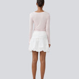 Short skirt in white with a balloon effect. MargotMD poplin skirt has an invisible zipper on the side.&nbsp;