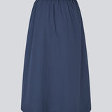 Midi skirt in 100% organic cotton. MaudeMD skirt has an a-facon and a elastic waist with a tieband. 