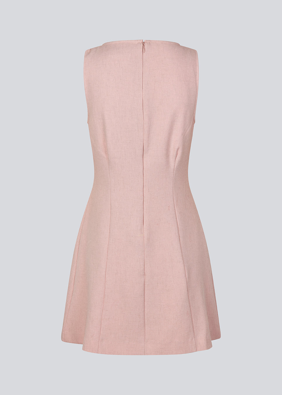 Fitted dress without sleeves. MaxwellMD tank dress has a round neck and an invisible zipper in the back.