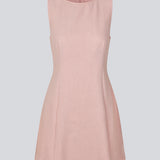 Fitted dress without sleeves. MaxwellMD tank dress has a round neck and an invisible zipper in the back.