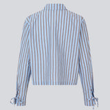 Cropped shirt in cotton with a loose fit. MeyrickMD striped shirt has wide sleeves, a cheast pocket and cuffs with a slit and a tieband. 
