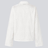 Loose shirt in broderie anglaise. MisoMD shirt has long wide sleeves and 2 buttons in front.