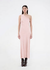 Maxi one shoulder dress in satin. NarcissaMD dress has an open back with beautiful details and an invisible zipper in the side.