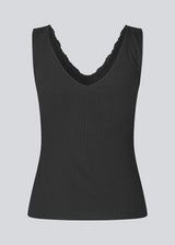 Sleeveless top with a lace in ribbed jersey. NemiMD top is fitted and has a v-neck.
