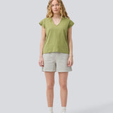 Short-sleeved t-shirt in green made of 100% organic cotton. NeomaMD t-shirt has a v-neck and a loose fit.