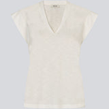 Short-sleeved white t-shirt in 100% organic cotton. NeomaMD t-shirt has a v-neck and a loose fit.