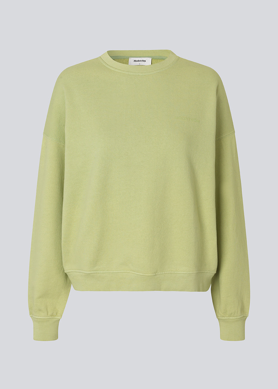 Sweatshirt in light green/æime green with logo made in a cotton mixture. NiarnMD o-neck has a round neckline and ribbing at the sleeves and bottom.
