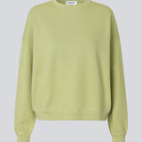 Sweatshirt in light green/æime green with logo made in a cotton mixture. NiarnMD o-neck has a round neckline and ribbing at the sleeves and bottom.