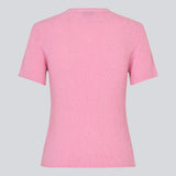 Fitted t-shirt in pink in knit. NigellaMD o-neck has a round neck and short sleeves.
