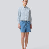 Classic shirt with a loose fit and long sleeves. NikkoMD shirt has a shirtcollar and a button closure in front.
