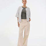 Shortsleeved cardigan in soft knit. NoeMD cardigan has a loose fit and button closure at the front.