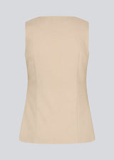 Fitted vest with a v-neck. NormaMD top has a button closure and two pockets in front.