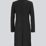 Beautiful, knee-length wool coat in black. Odelia coat is closed at front by 4 buttons and is fitted around the waist, which gives a feminine look. Because of the high content of wool the jacket will be perfect for fall and the mild winters.