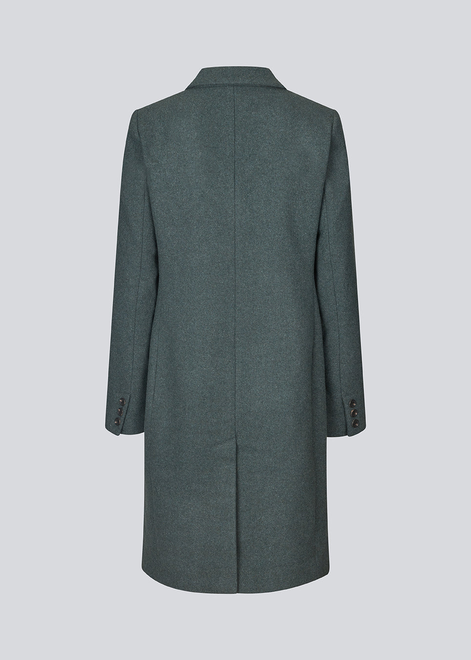 Beautiful, knee-length wool coat in dark olive green. Odelia coat is closed at front by 4 buttons and is fitted around the waist, which gives a feminine look. Because of the high content of wool the jacket will be perfect for fall and the mild winters.