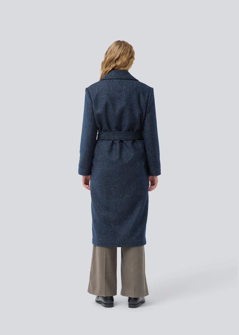 Otillamd coat - Navy Herringbone