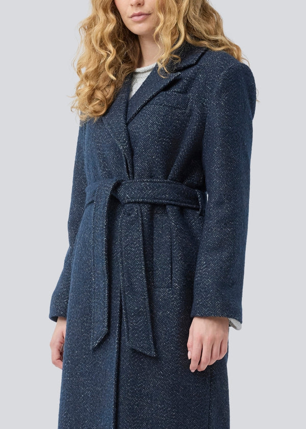 Otillamd coat - Navy Herringbone