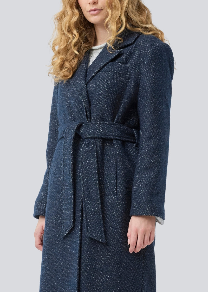 Otillamd coat - Navy Herringbone