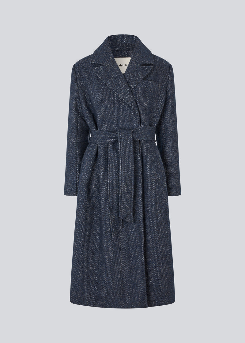 Otillamd coat - Navy Herringbone