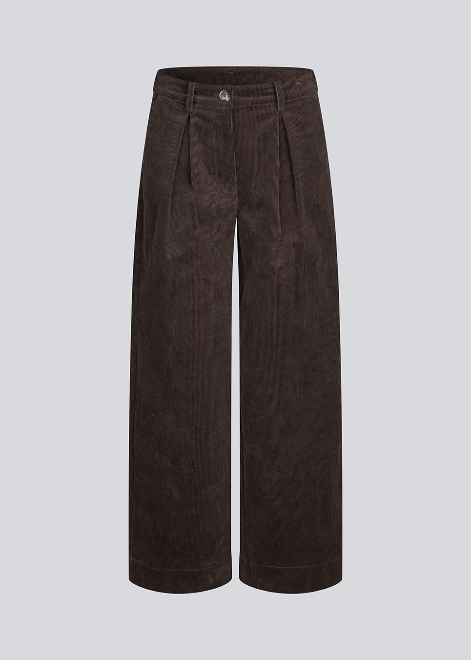 Suit trousers with pleats in corduroy. Pablomd wide pants has long wide legs with side pockets.