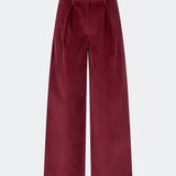 Suit trousers with pleats in corduroy. Pablomd wide pants has long wide legs with side pockets. 