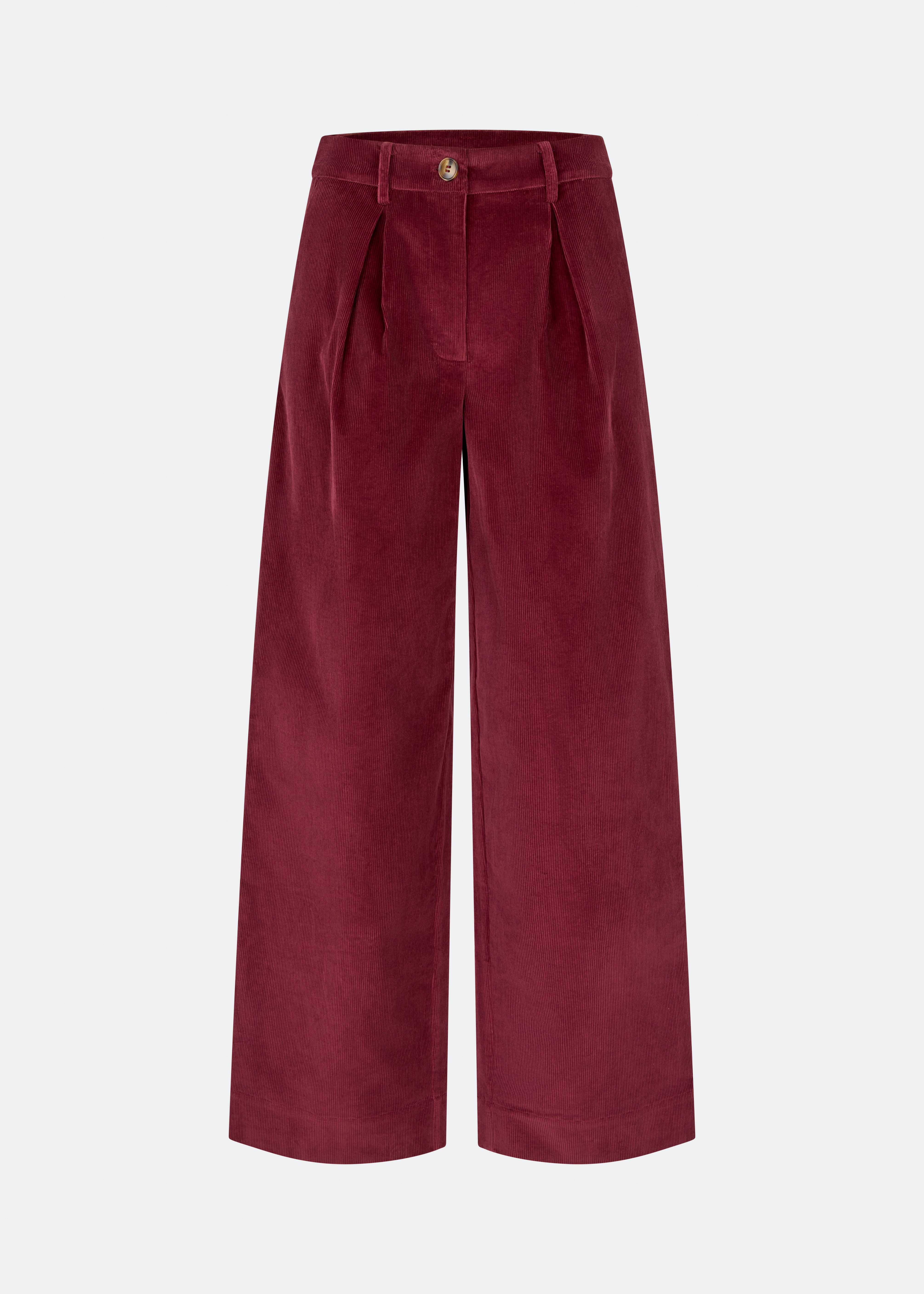 Suit trousers with pleats in corduroy. Pablomd wide pants has long wide legs with side pockets. 