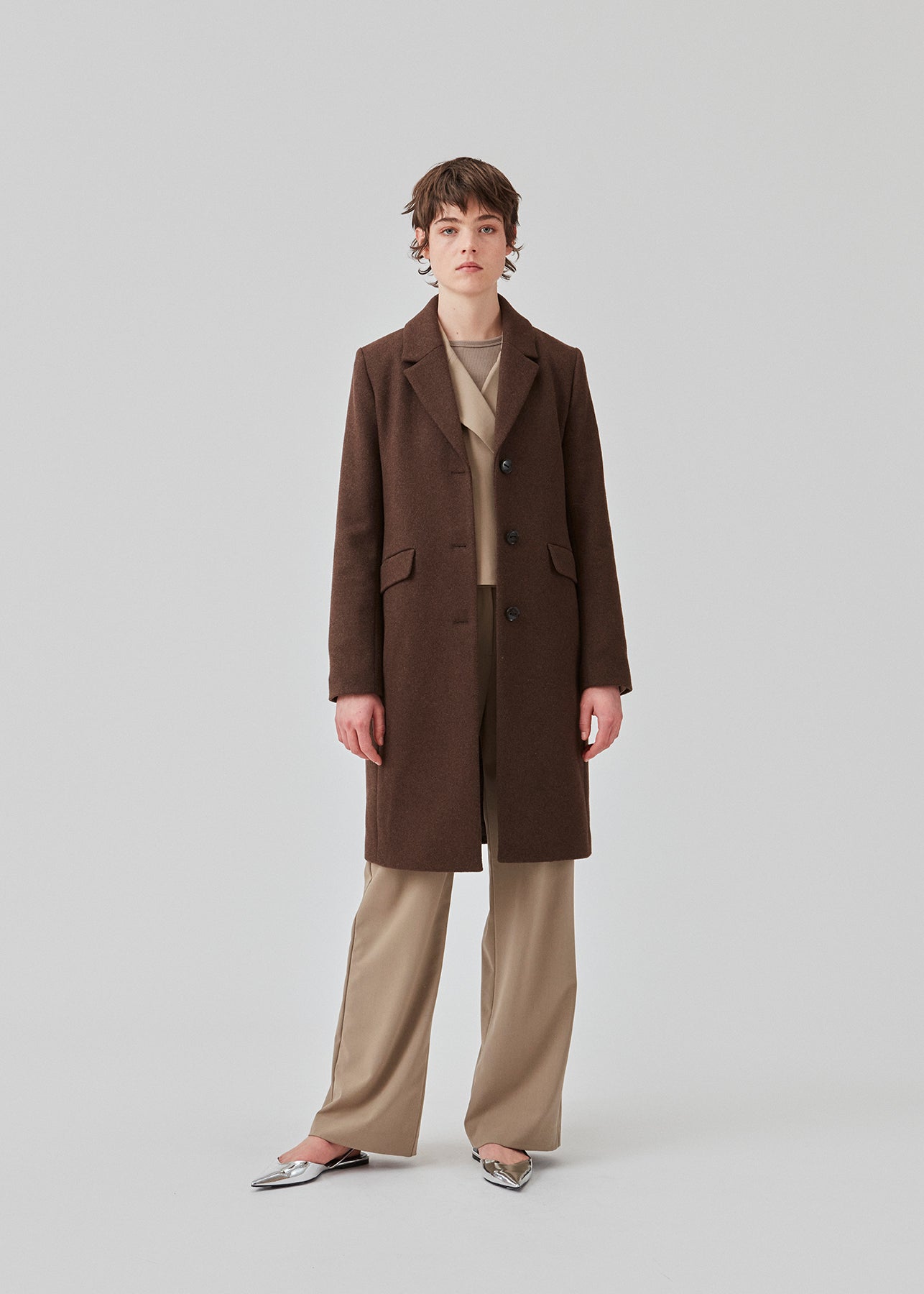 Buy Pamela coat - Dark Coffee – Modström COM