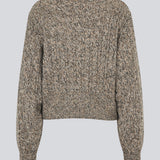 Knitted cable knit cardigan with pearl buttons. &nbsp;Pammiemd cardigan has a round neckline and ribbed hem.&nbsp;