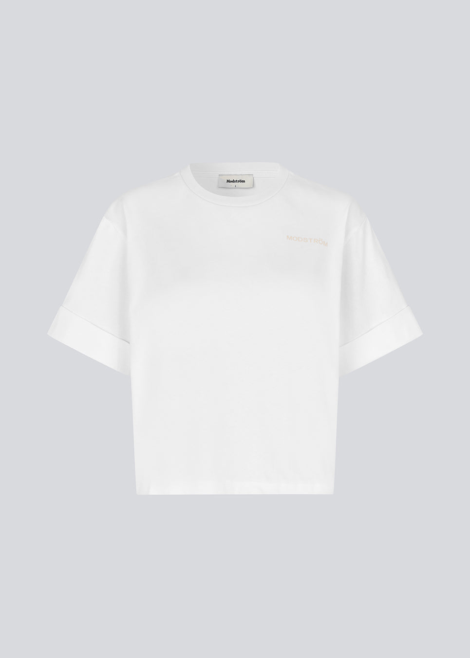 Fitted white t-shirt with short sleeves. Patayamd t-shirt has a round neck. The model is 175 cm and wears a size S/36.

Material:
100% Organic Cotton