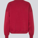 Sweatshirt in dark red with logo made in a cotton mixture. Paulamd sweat has a round neckline and ribbing at the sleeves and bottom. The model is 175 cm and wears a size s/36.