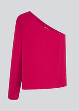 One shoulder top in pink with one long sleeve in a light, woven quality. PerryMD top has a loose silhouette. The model is 175 cm and wears a size S/36. The model is 173 cm and wears a size S/36