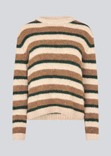 Soft knit in recycled polyester. Philipmd stripe O-neck has long sleeves and a round neckline.