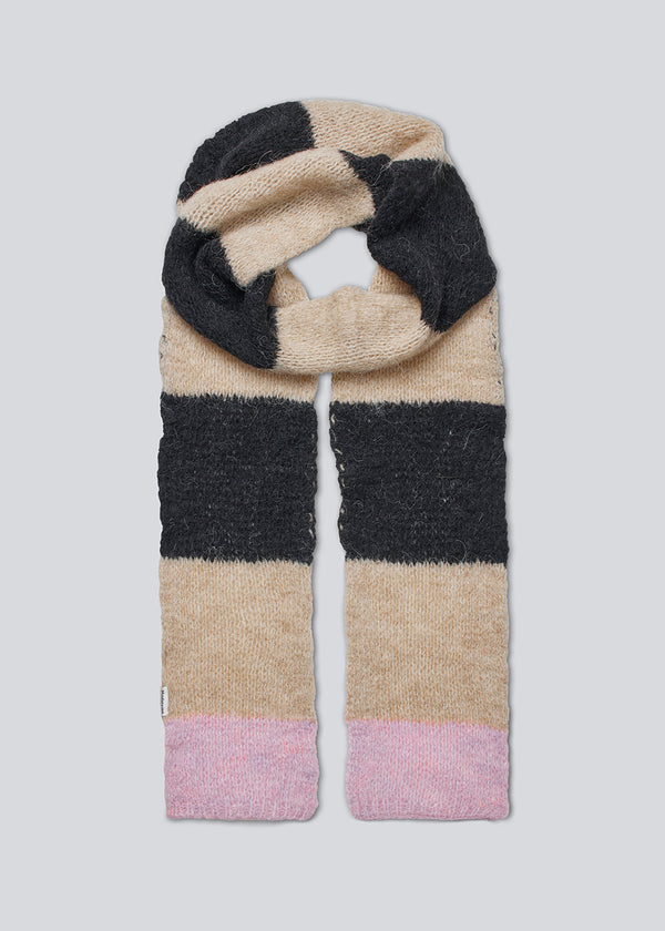 Polliemd scarf - Black Beige stripe
