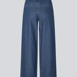 Wide-leg pants with a tie in cotton denim. &nbsp;Possymd pants have an elastic waistband and side pockets.&nbsp;
