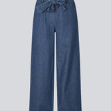 Wide-leg pants with a tie in cotton denim. &nbsp;Possymd pants have an elastic waistband and side pockets.&nbsp;
