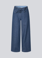 Wide-leg pants with a tie in cotton denim. &nbsp;Possymd pants have an elastic waistband and side pockets.&nbsp;
