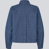 Loose cotton denim shirt. Possymd shirt has a shirt collar, button closure, and a chest pocket.&nbsp;