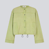 Denim jacket in green with an oversized fit. Princessmd short jacket has long wide sleeves, a round neckline, and adjustable elastic at the bottom. The model is 175 cm and wears a size S/36.

Style the jacket with matching pants in the same color: princessmd pants

Material:
100% Cotton
