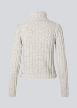 Rib knit cardigan with high neck. The Raulmd rollneck cardigan features a sleek, tight fit and fastens with a front zipper – perfect for a modern, everyday look.
