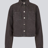Short denim shirt. The Riyamd shirt features chest pockets and a button closure – a cool and edgy take on the classic denim shirt.