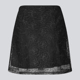 Short A-line skirt. The Roccomd skirt features a concealed side zipper, full lining, and beautifully stitched rose embroidery – perfect for both everyday wear and festive occasions.