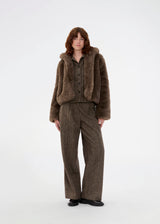 Wool trousers with wide legs. The Rockymd pants have a high waist, front pleats, and side pockets – a structured, classic pants with a timeless feel.
