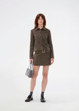 Mini skirt in wool. The Rockymd skirt features a wide belt with a decorative buckle – offering a cool and edgy look.
