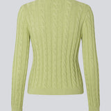 Fitted knit in light green with a round neckline in 100% organic cotton. Sabremd o-neck has a cable pattern and an embroidered chest logo.&nbsp;