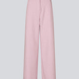 Suit pants in light pink with wide legs. The Sophiemd pants feature a zipper, belt loops, and a relaxed fit – a feminine, modern look that’s perfect with a t-shirt or knit.
