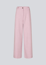 Suit pants in light pink with wide legs. The Sophiemd pants feature a zipper, belt loops, and a relaxed fit – a feminine, modern look that’s perfect with a t-shirt or knit.
